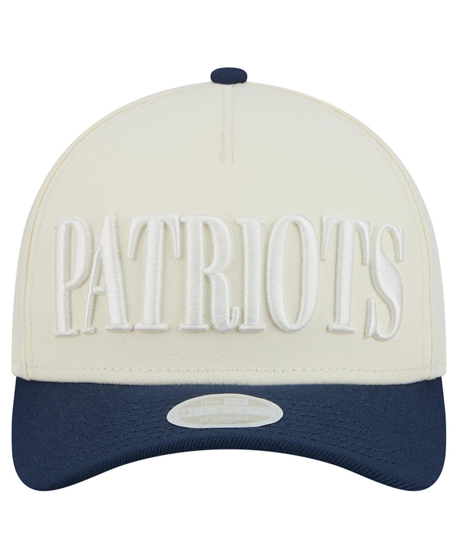 Women's Cream/Navy New England Patriots Tonal A-Frame 9FORTY Adjustable Hat