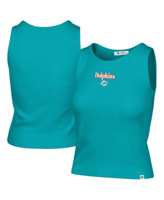 47 Brand Women's '47 Aqua Miami Dolphins Cropped Straight Cut Ribbed Baby Tank Top