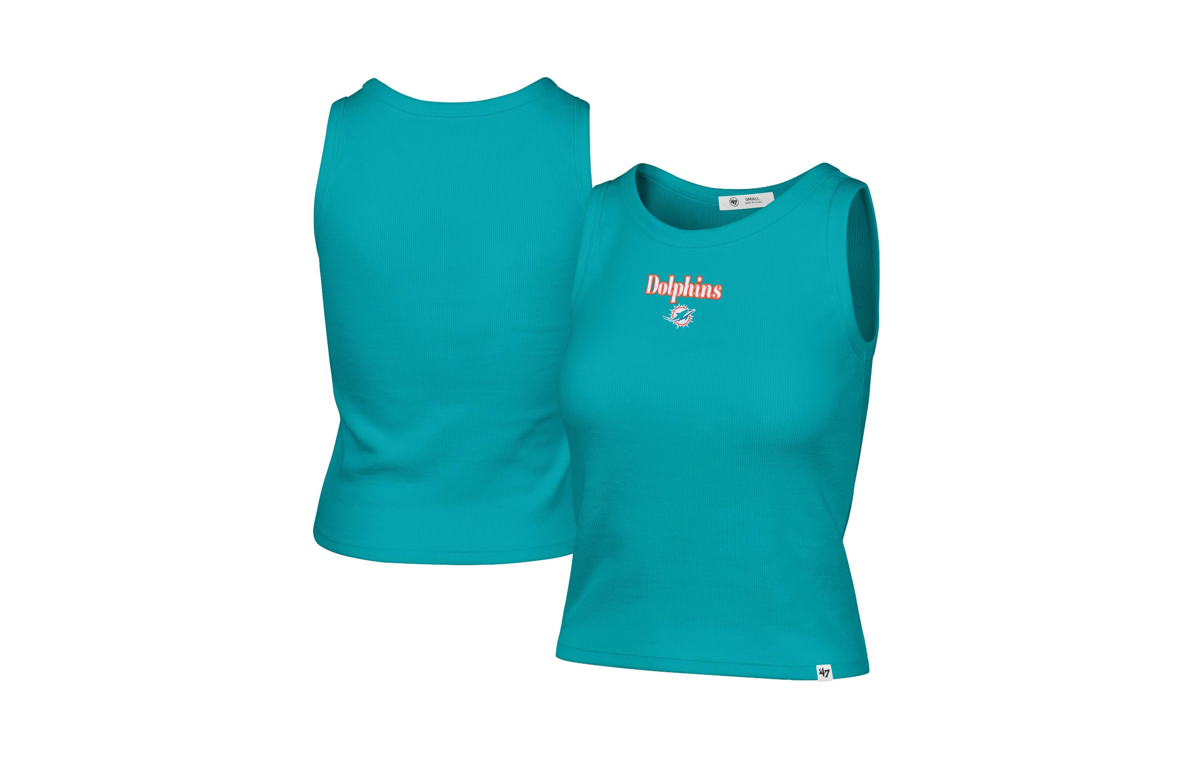 47 Brand Women's '47 Aqua Miami Dolphins Cropped Straight Cut Ribbed Baby Tank Top