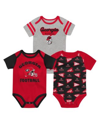 Baby Boys and Girls  Red Georgia Bulldogs Star Player Three-Piece Bodysuit Set
