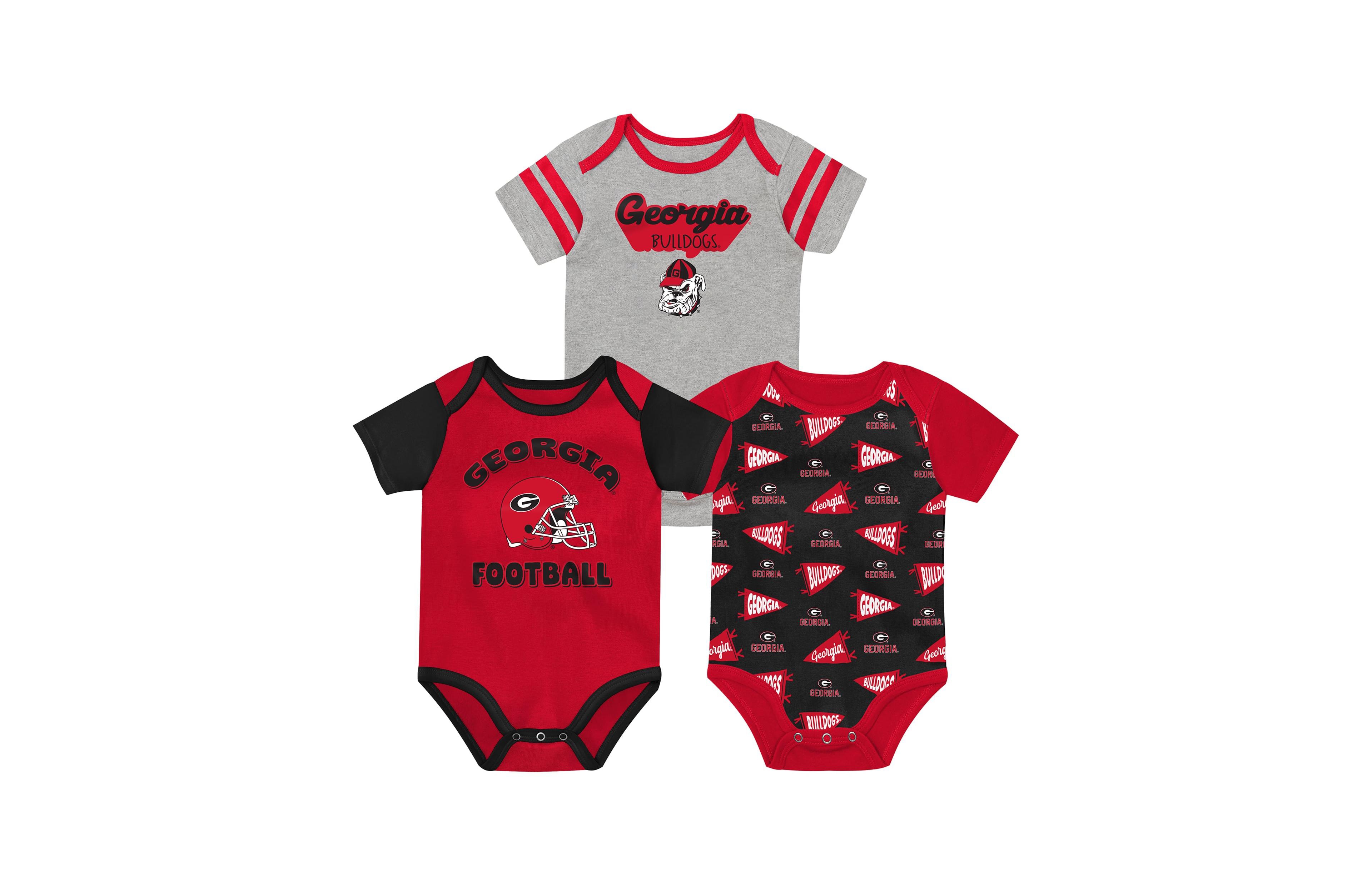Outerstuff Baby Boys and Girls Red Georgia Bulldogs Star Player Three-Piece Bodysuit Set