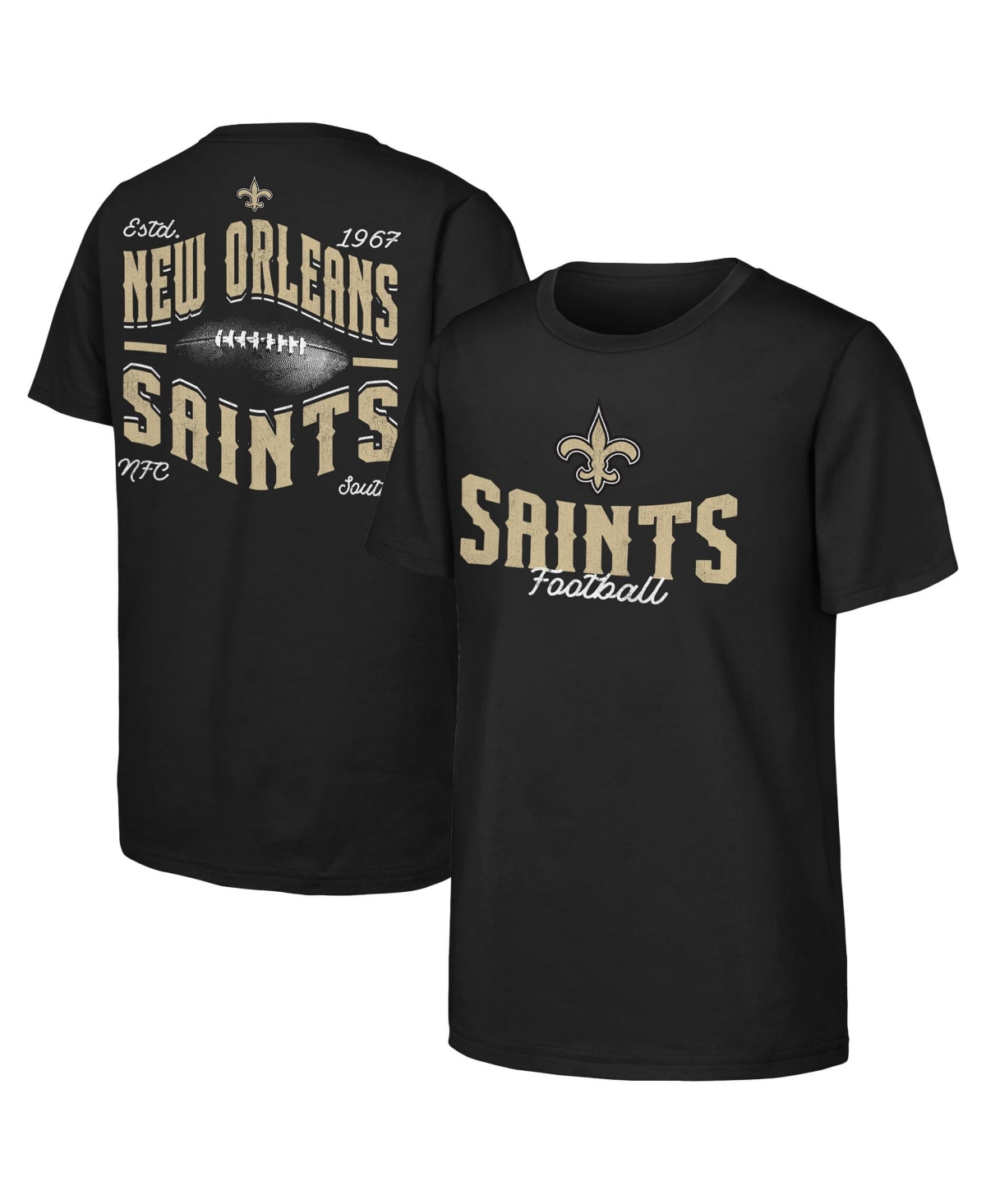 Outerstuff Kids' Big Boys And Girls Black New Orleans Saints Top Pick T-shirt
