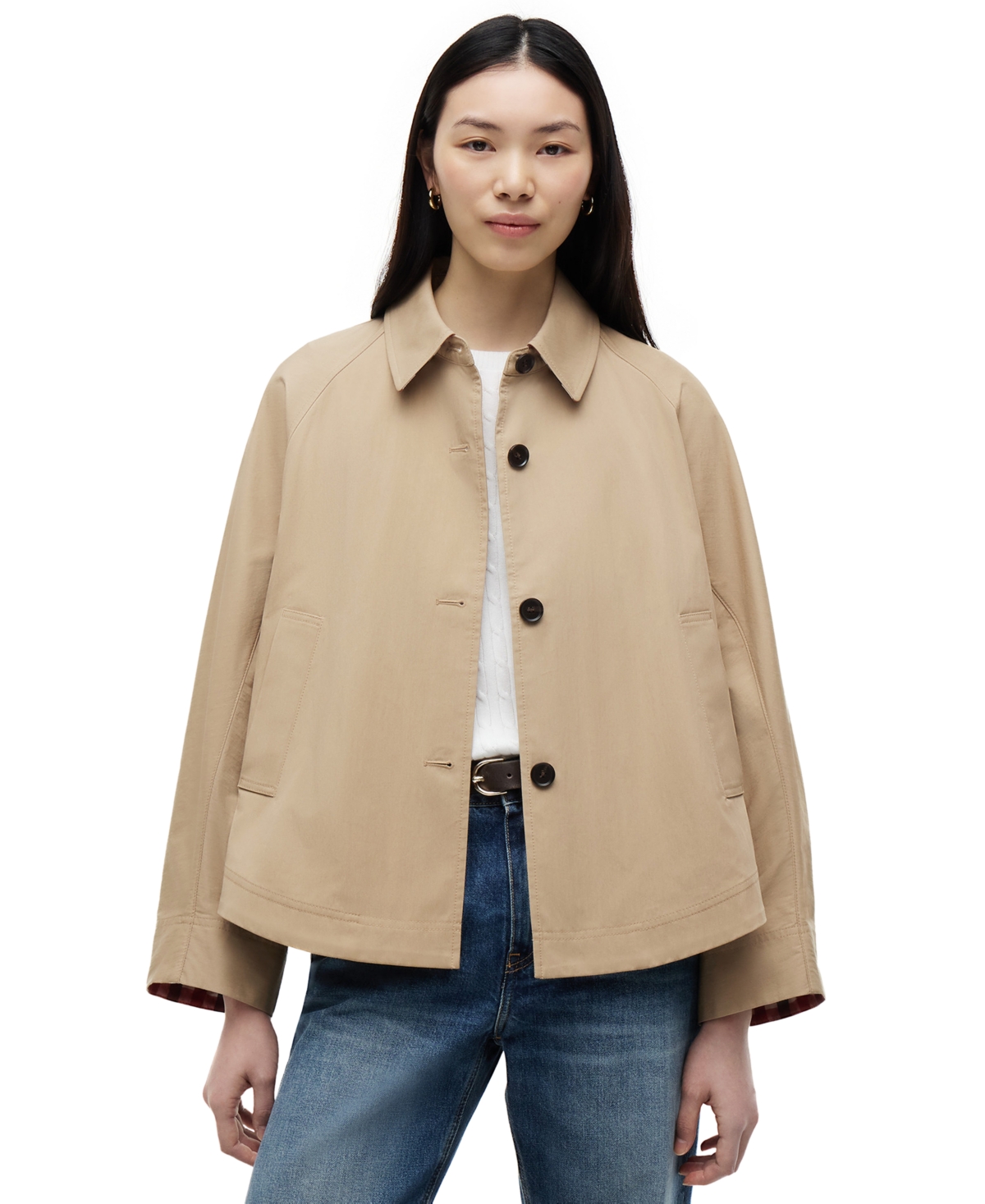 Tommy Hilfiger Women's Cotton Collared Long-Sleeve Jacket