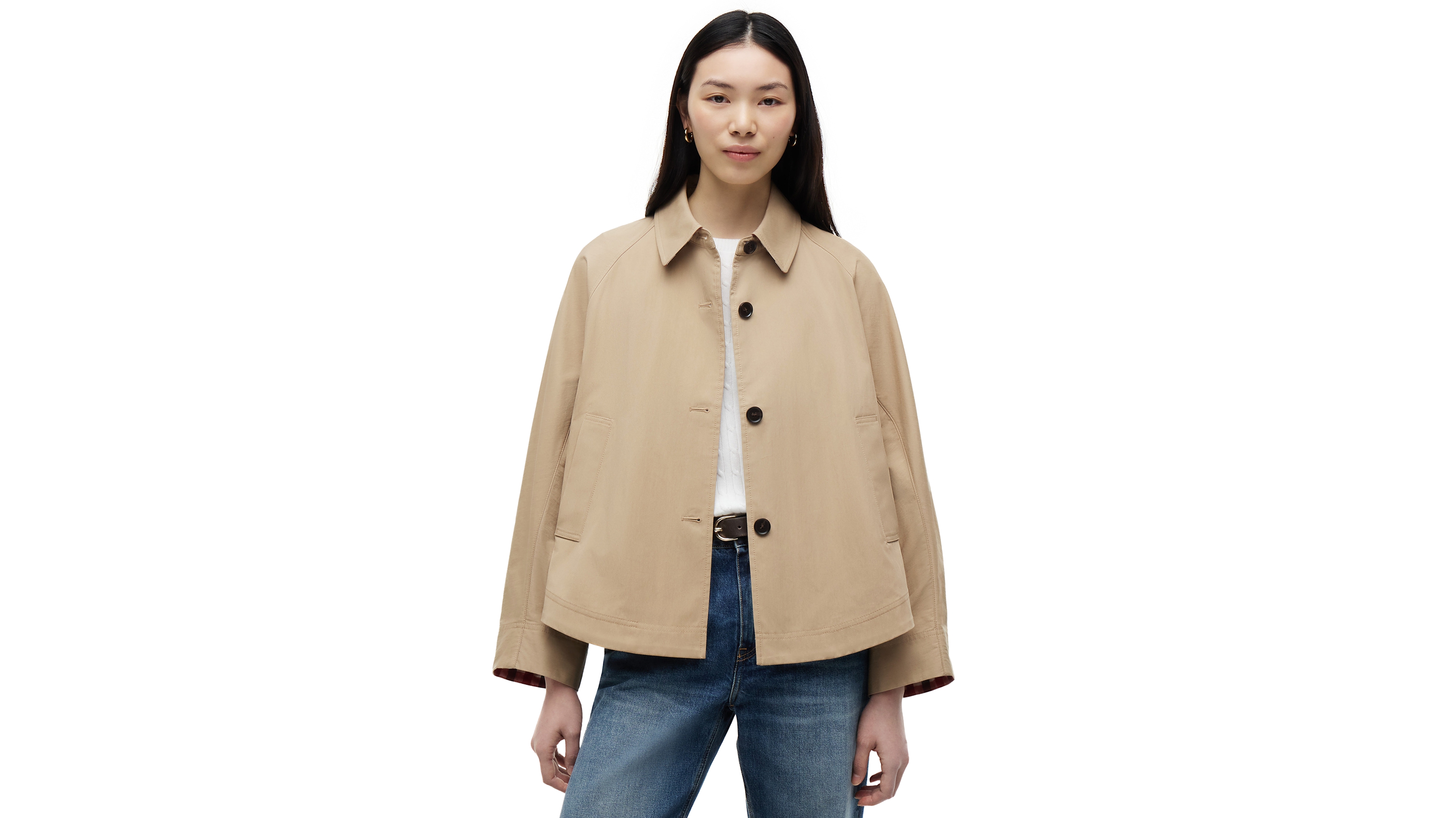 Tommy Hilfiger Women's Cotton Collared Long-Sleeve Jacket