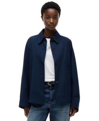 Women's Cotton Collared Long-Sleeve Jacket