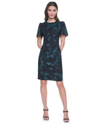Women's Flutter-Sleeve Printed Dress