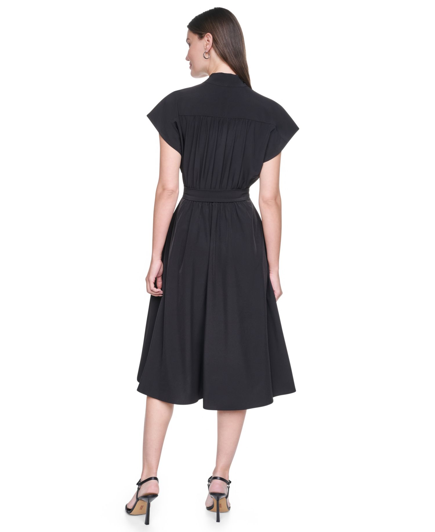 Women's Cap-Sleeve Wrap Midi Dress