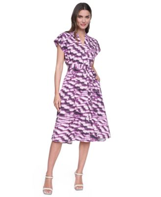 Women's Cap Sleeve Wrap Midi Dress