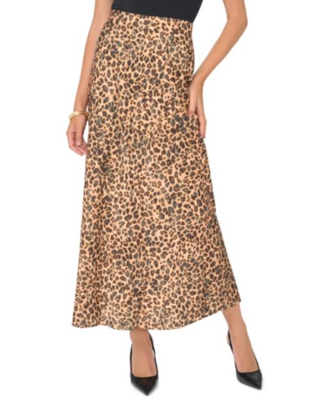 Женская юбка Vince Camuto High-Waisted Leopard-Print Maxi, цвет: Имбирный