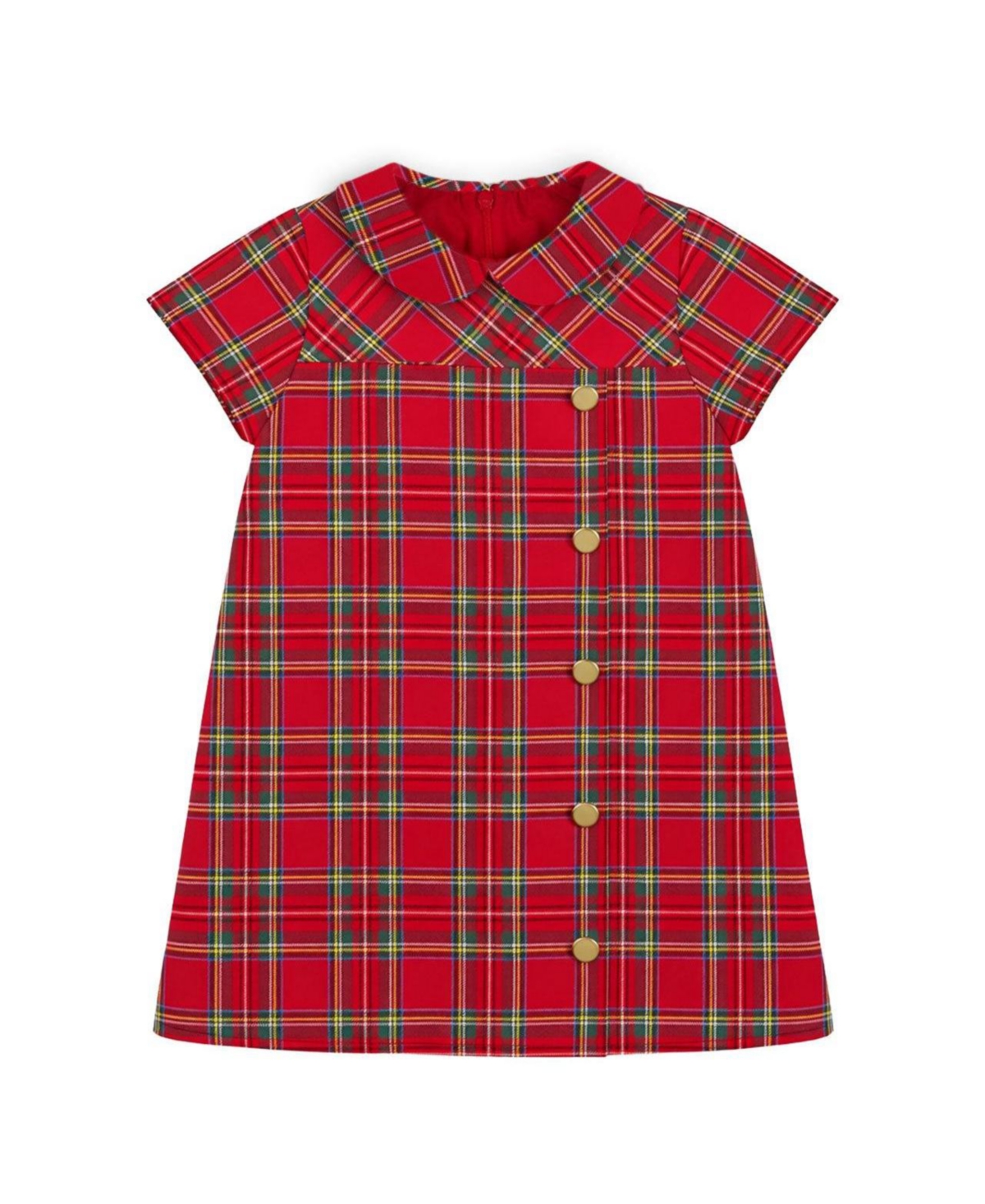Florence Eiseman Baby Girls' Plaid Collared A-Line Dress - Red multi plaid
