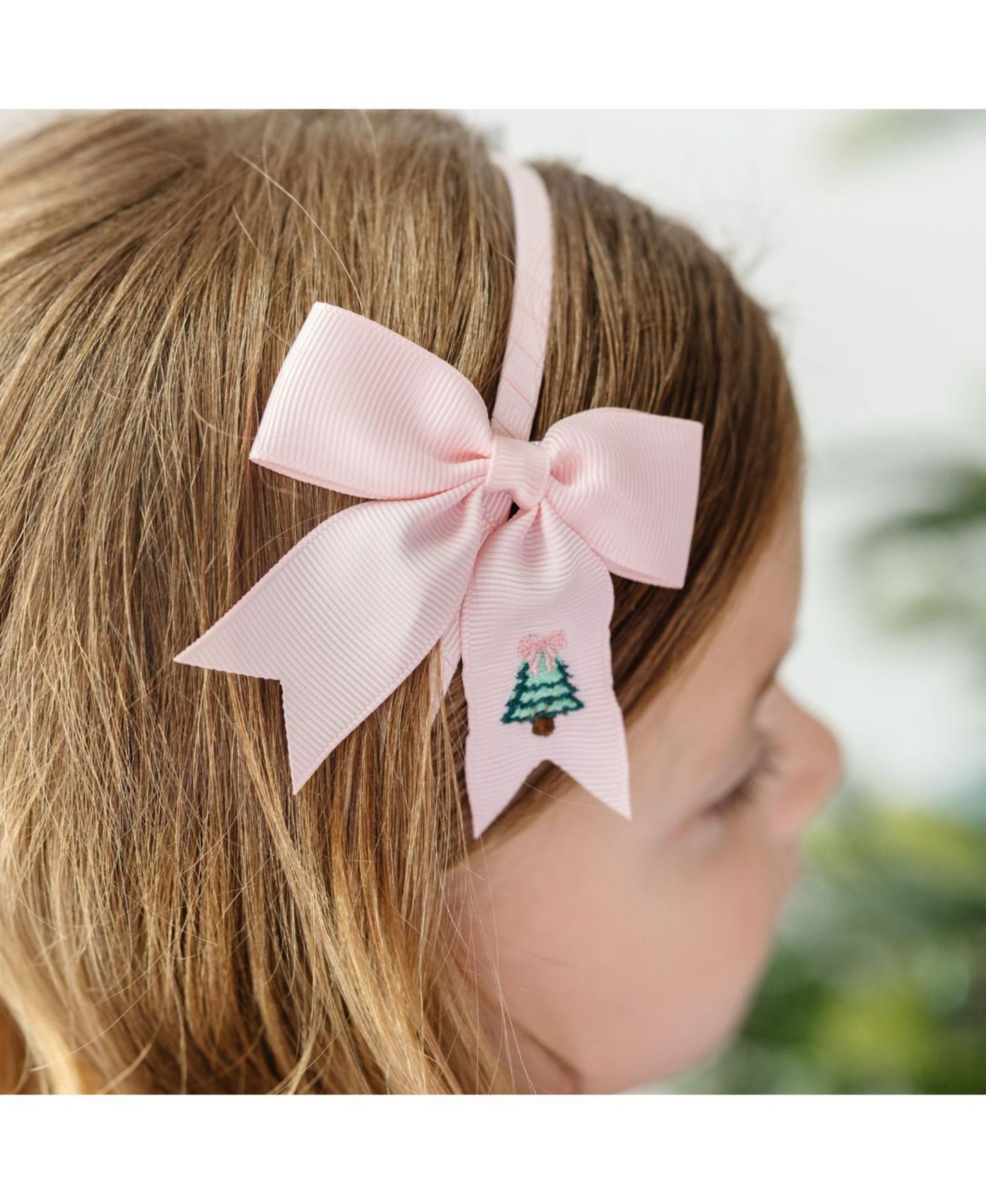 Аксессуары для волос Sweet Wink Christmas-Tree Embroidered Satin-Lined Bow Headband для девочек, цвет: Розовый — фото 3