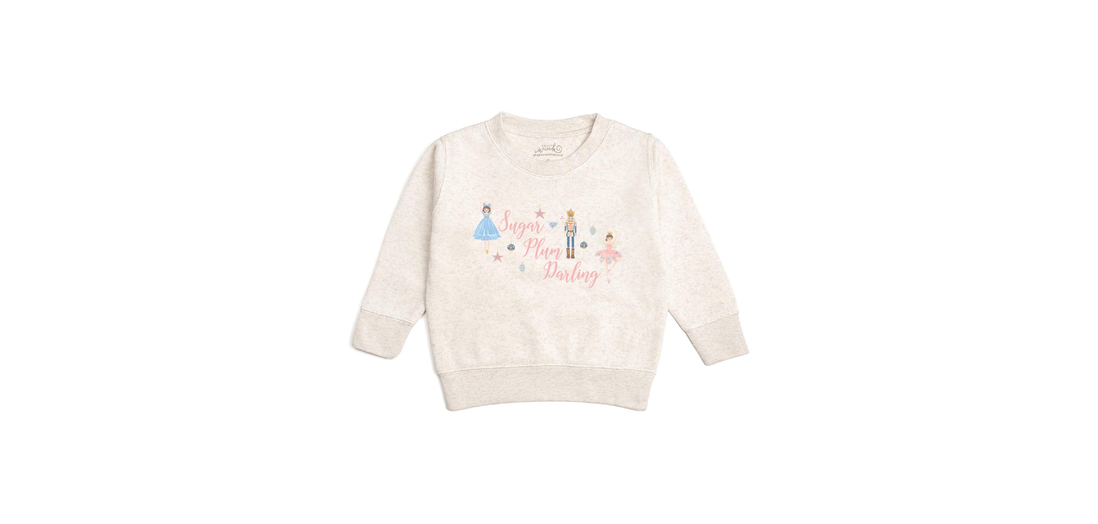 Sweet Wink Girls' 4-16 Sugar Plum Darling Holiday Fleece Crewneck Sweatshirt