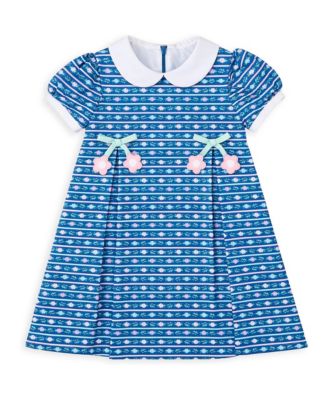 Girls' 4-6X Floral Knee-Length Short-Sleeve Dress