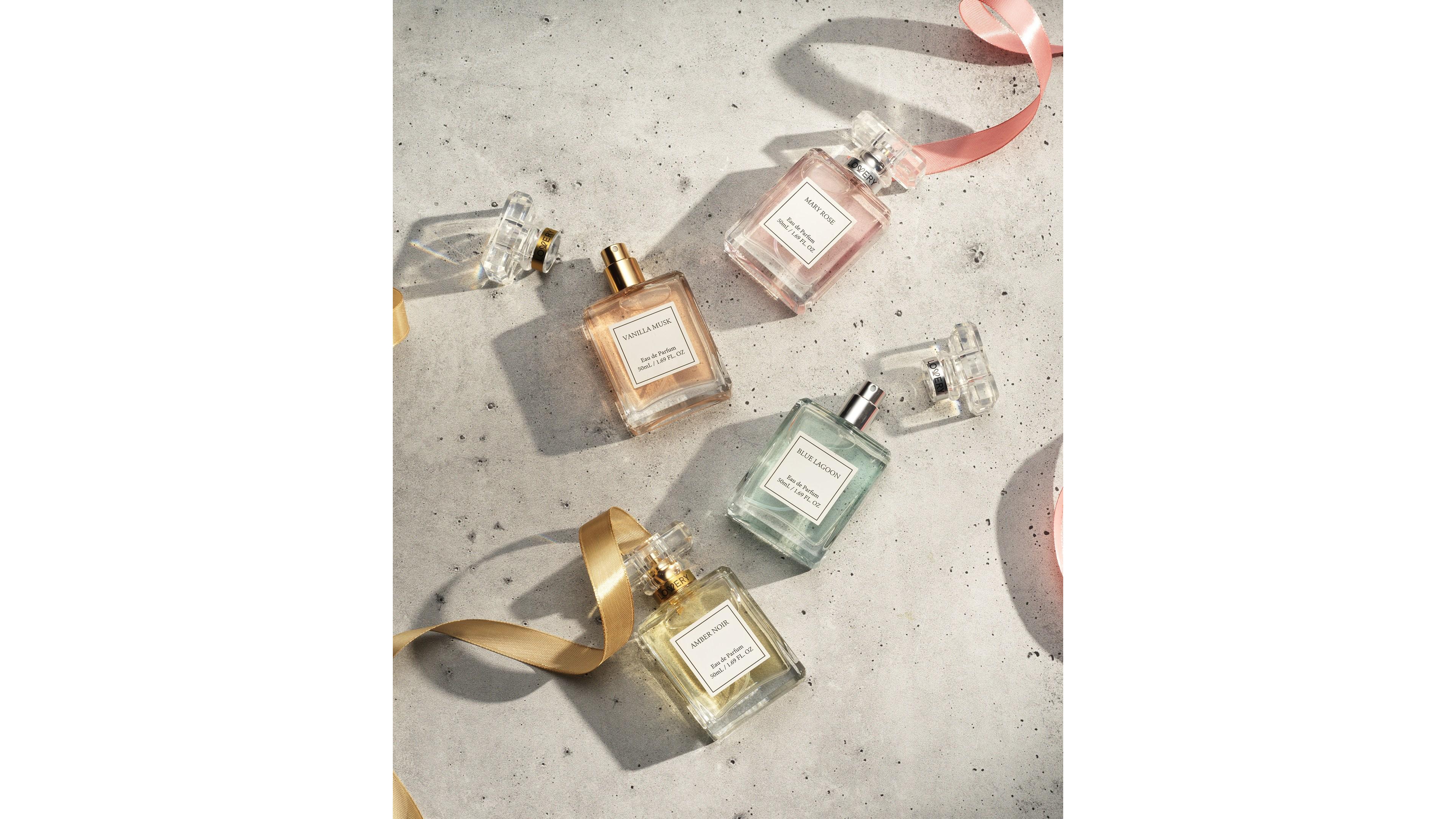 Lovery 4-Piece Floral Eau de Parfum Gift Set in Lagoon, Rose, Amber and Vanilla Scent