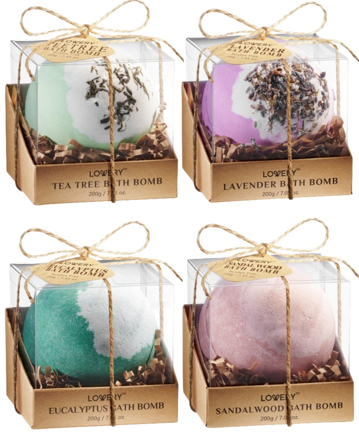 Lovery 4piece Handmade Bath Bombs Gift Set