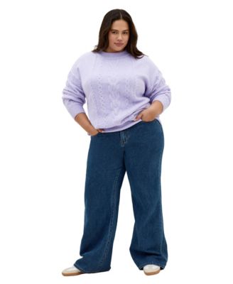 Plus Size Claudia Cable-Knit Relaxed Sweater