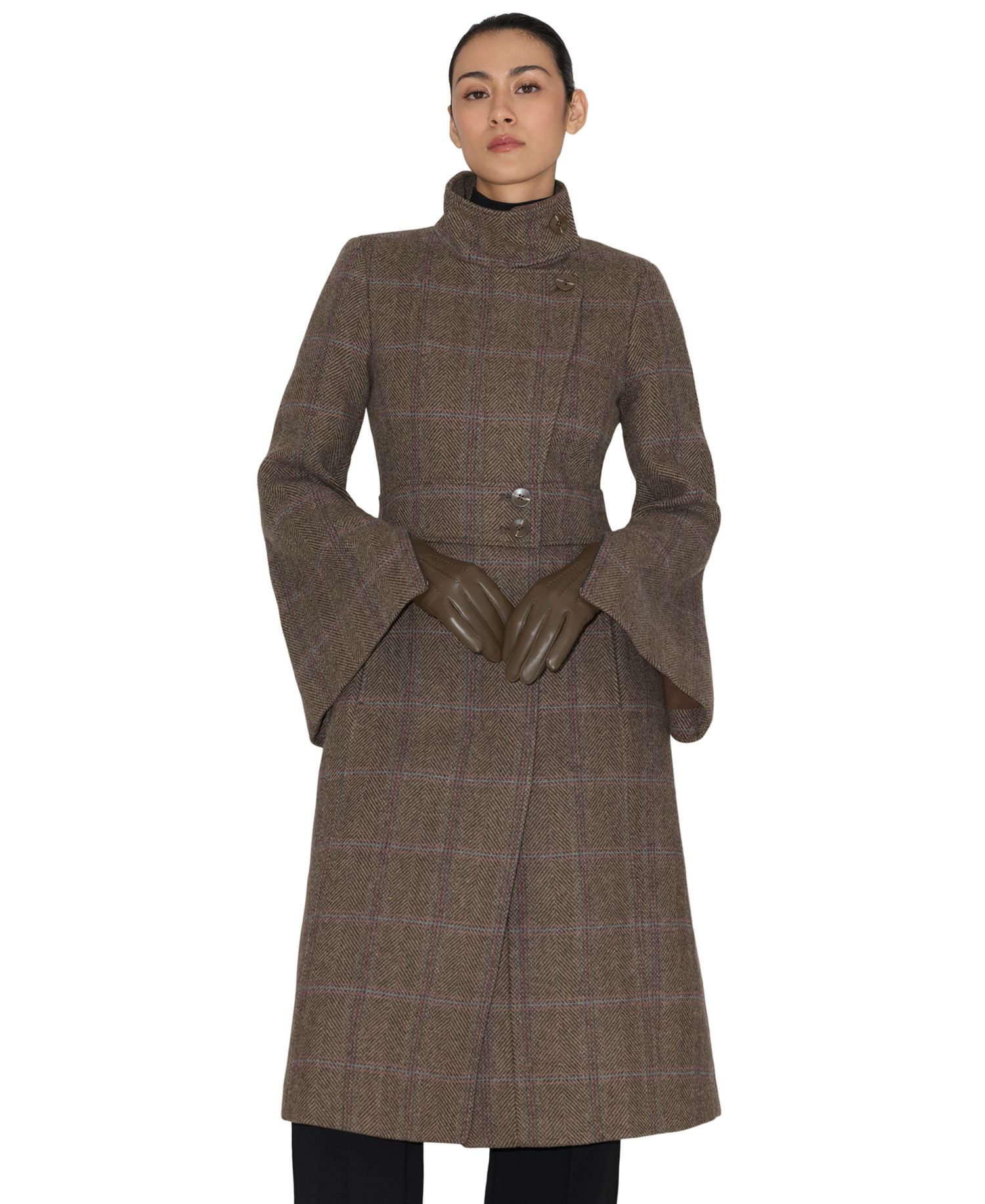 Women's Suzan-Hc Wool-Blend Herringbone Plaid Coat