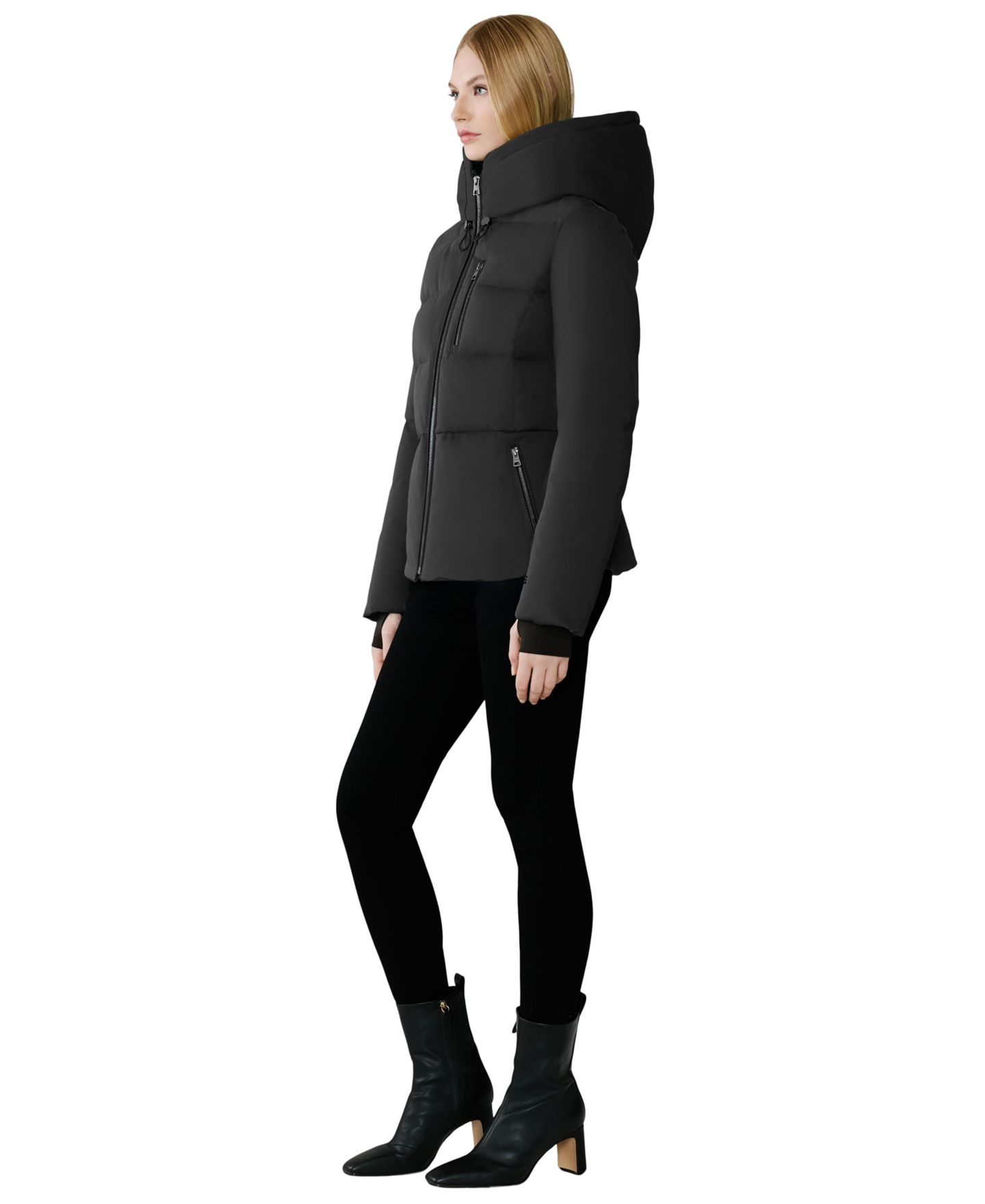 Женская куртка Soia & Kyo Hooded Zip-Front Down Puffer, цвет: Чёрный — фото 5