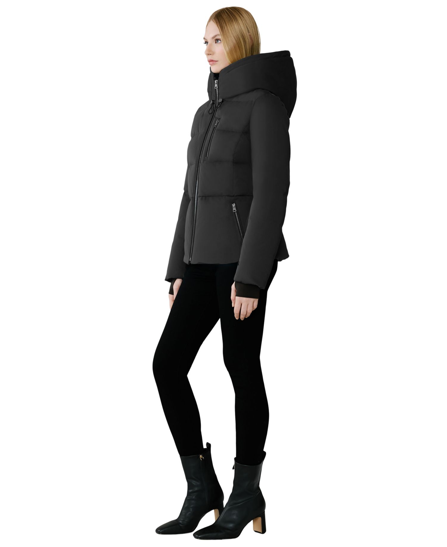 Women's Hooded Zip-Front Down Puffer Coat
