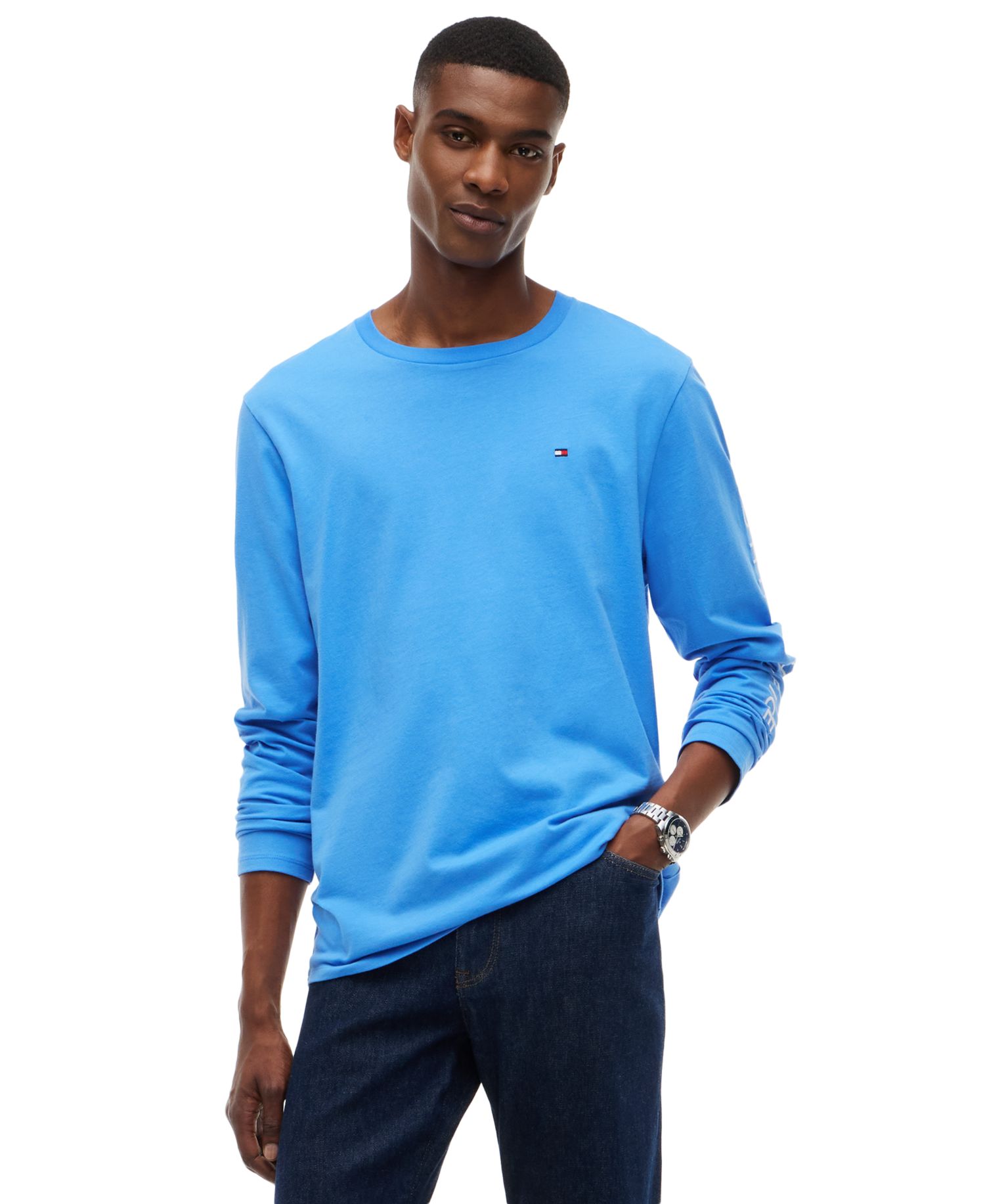 Men's Long-Sleeve Logo Crewneck T-Shirt