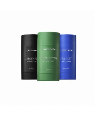 Sea Salt, Eucalyptus, Mens Unscented Anti-Perspirant Deodorant Stick, 3 Piece. Aluminum Free Deodorants