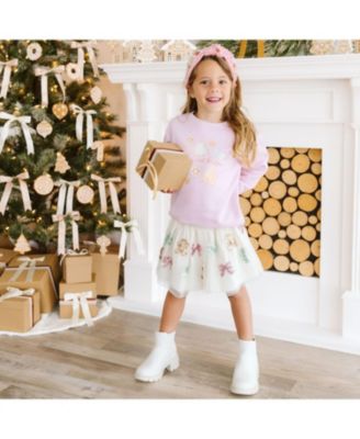 Big Girls' 10, 12 Merry and Bright Gingerbread Holiday Sweatshirt