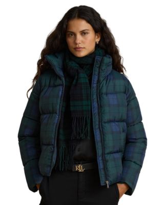 Women's Plaid Insulated Short Puffer Coat