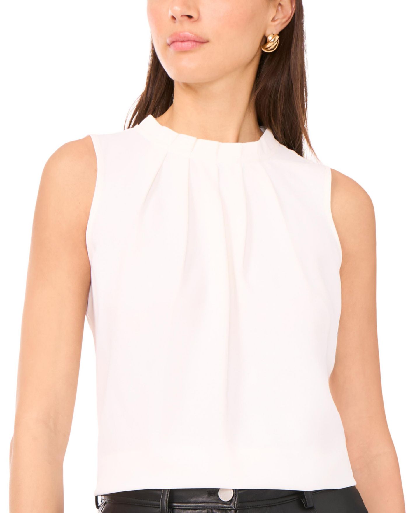 Женский топ Vince Camuto Fitted Mock Neck, цвет: Слоновая кость — фото 1