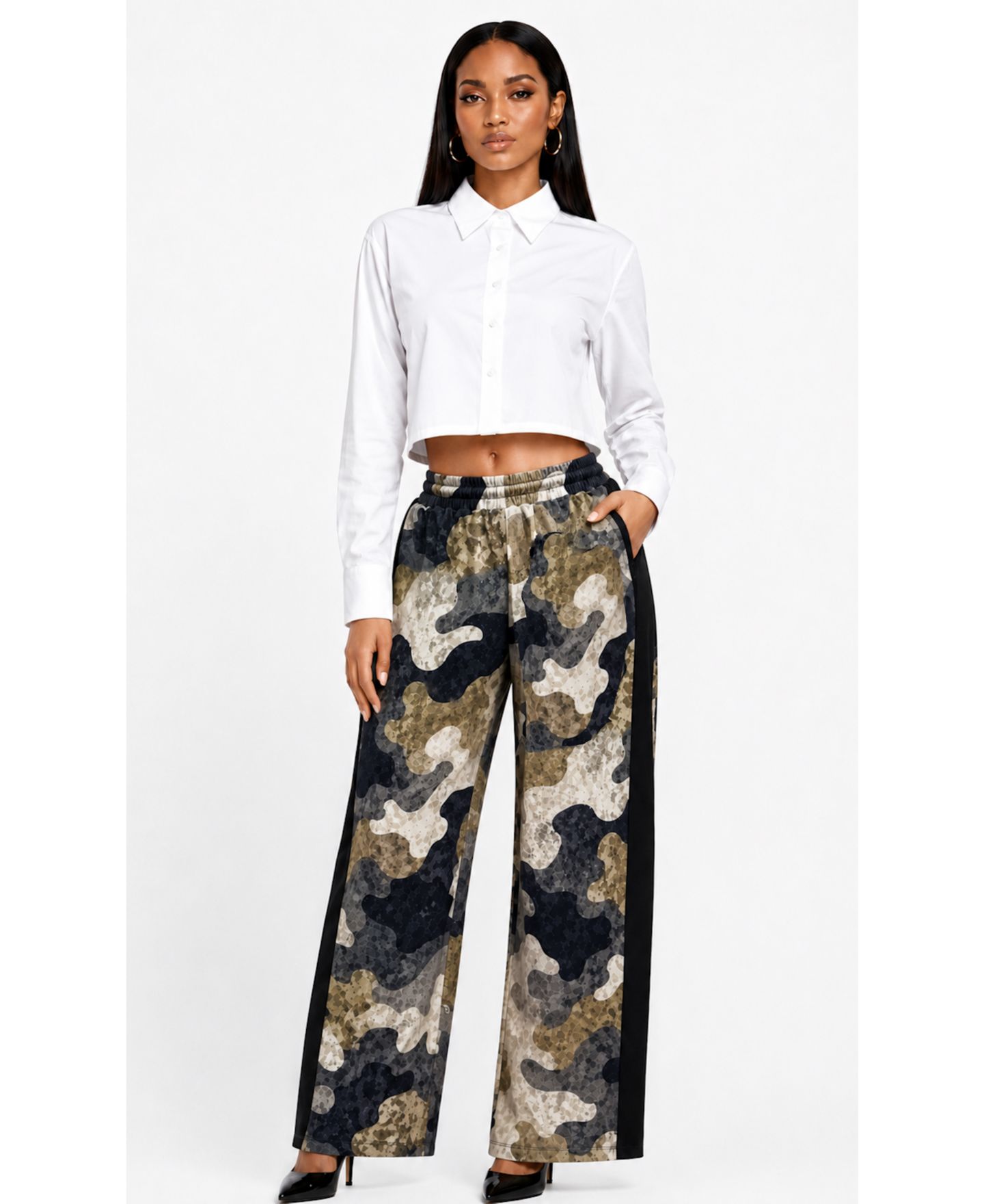 Женская рубашка Dai Moda Long-Sleeve Cropped Button-Up — фото 2