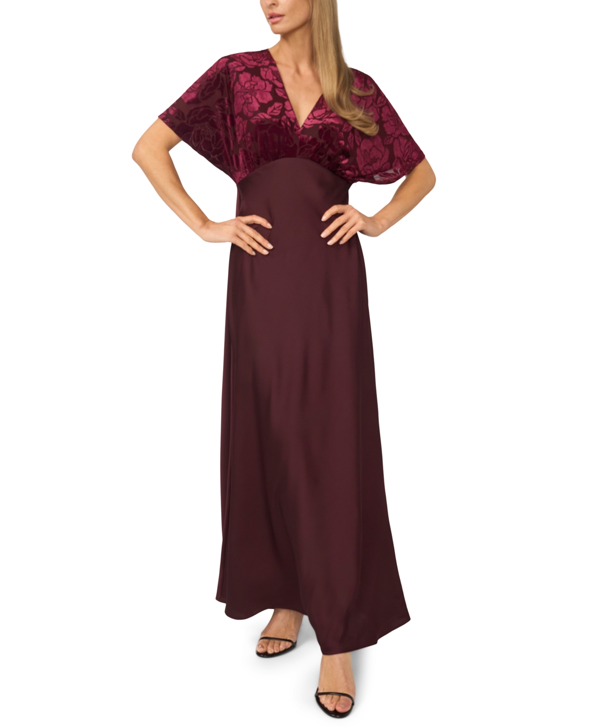 CeCe Women's V-Neck Dolman-Sleeve Maxi Dress