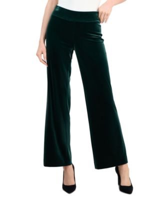 Women's Velvet High-Rise Pull-On Wide-Leg Pants