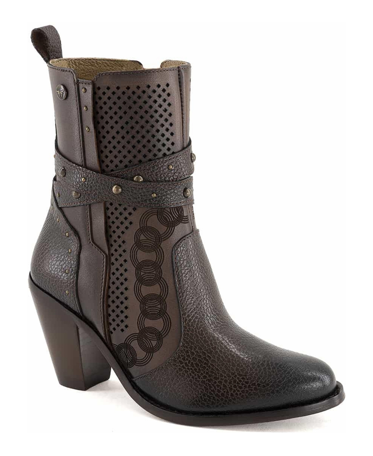 Forastero Women's Western Handcrafted Leather Boots - Dark brown