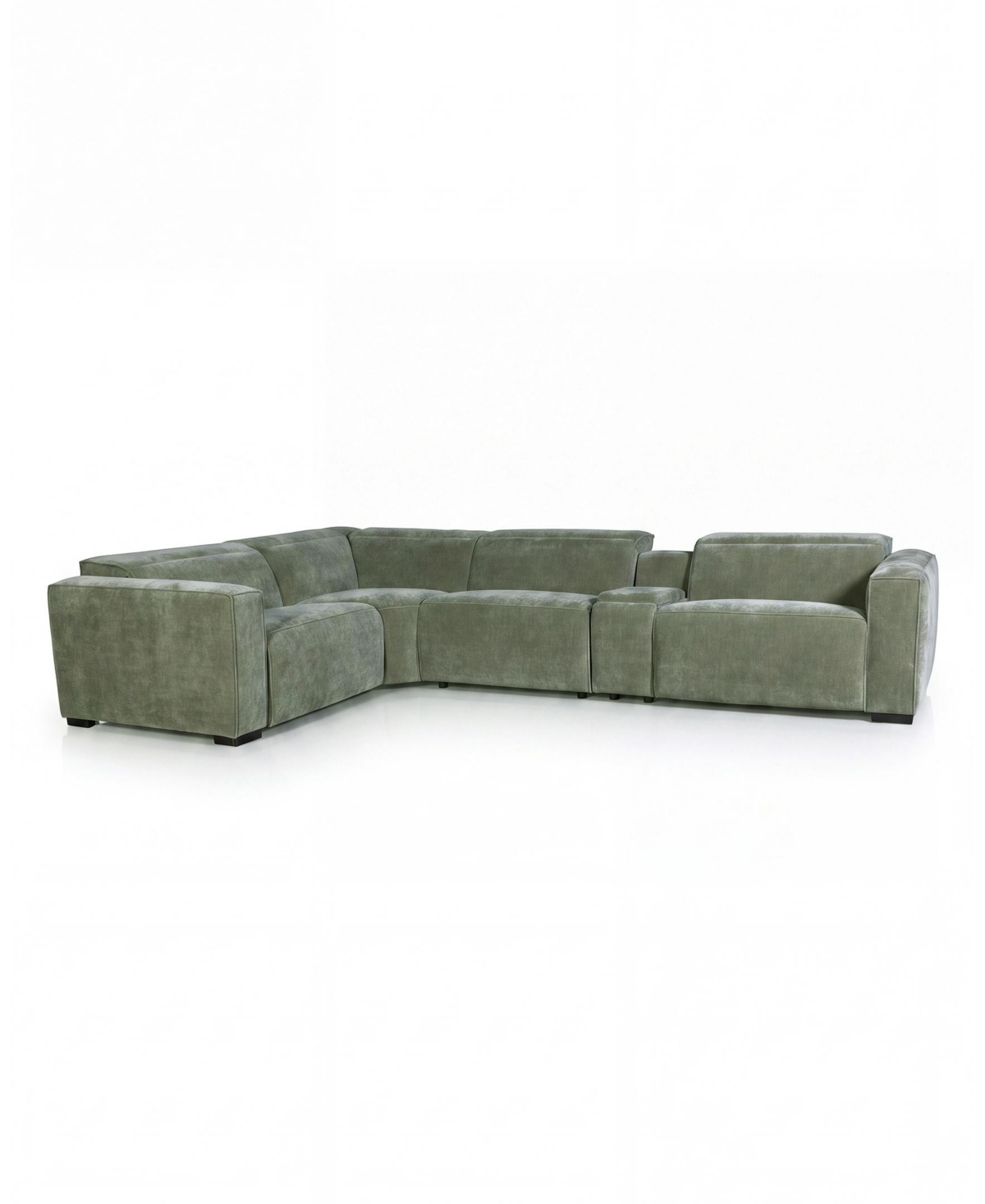 Carlton 5-Piece Performance Velvet Power Headrest Reclining Sectional with Console