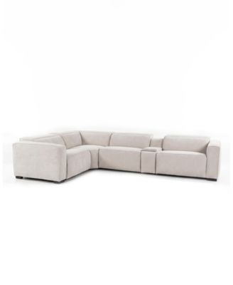 Carlton 5-Piece Performance Velvet Power Headrest Reclining Sectional with Console