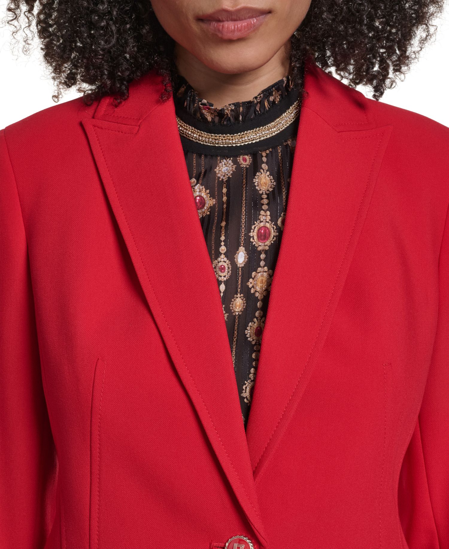 Women's KL186 Cropped Shoulder-Padded Blazer