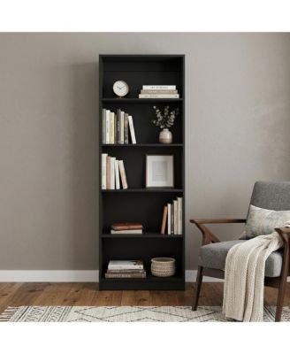 71" Wood Five Tier Bookcase