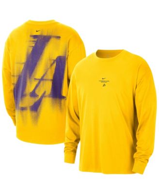 Men's Yellow  Los Angeles Lakers 2026 Standard Issue Pre-Game Performance Long Sleeve T-Shirt