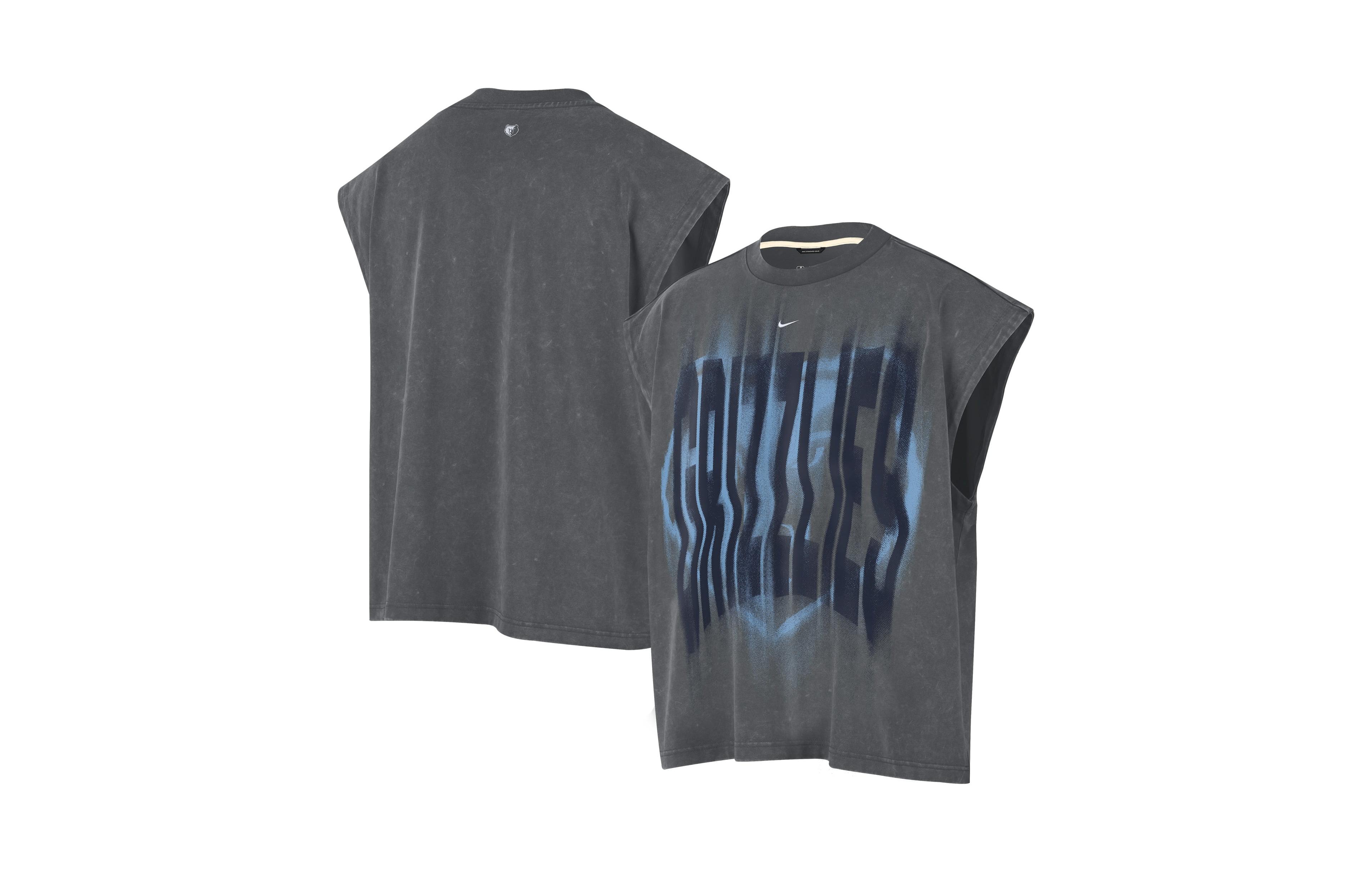 Nike Men's Charcoal/ White Memphis Grizzlies Pregame Sleveless Icon Tank T- Shirt