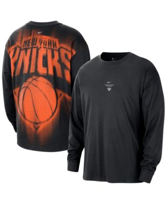 Men's Black New York Knicks 2026 Standard Issue Pre-Game Performance Long Sleeve T-Shirt
