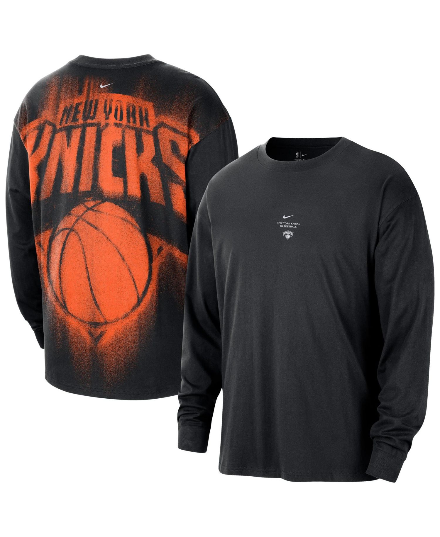 Men's Black New York Knicks 2026 Standard Issue Pre-Game Performance Long Sleeve T-Shirt