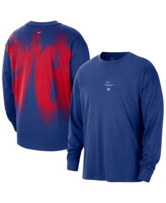 Men's Rush Blue Philadelphia 76ers 2026 Standard Issue Pre-Game Performance Long Sleeve T-Shirt