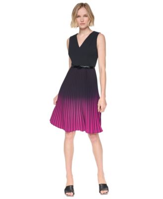 Petite Ombre V-Neck Cocktail Dress
