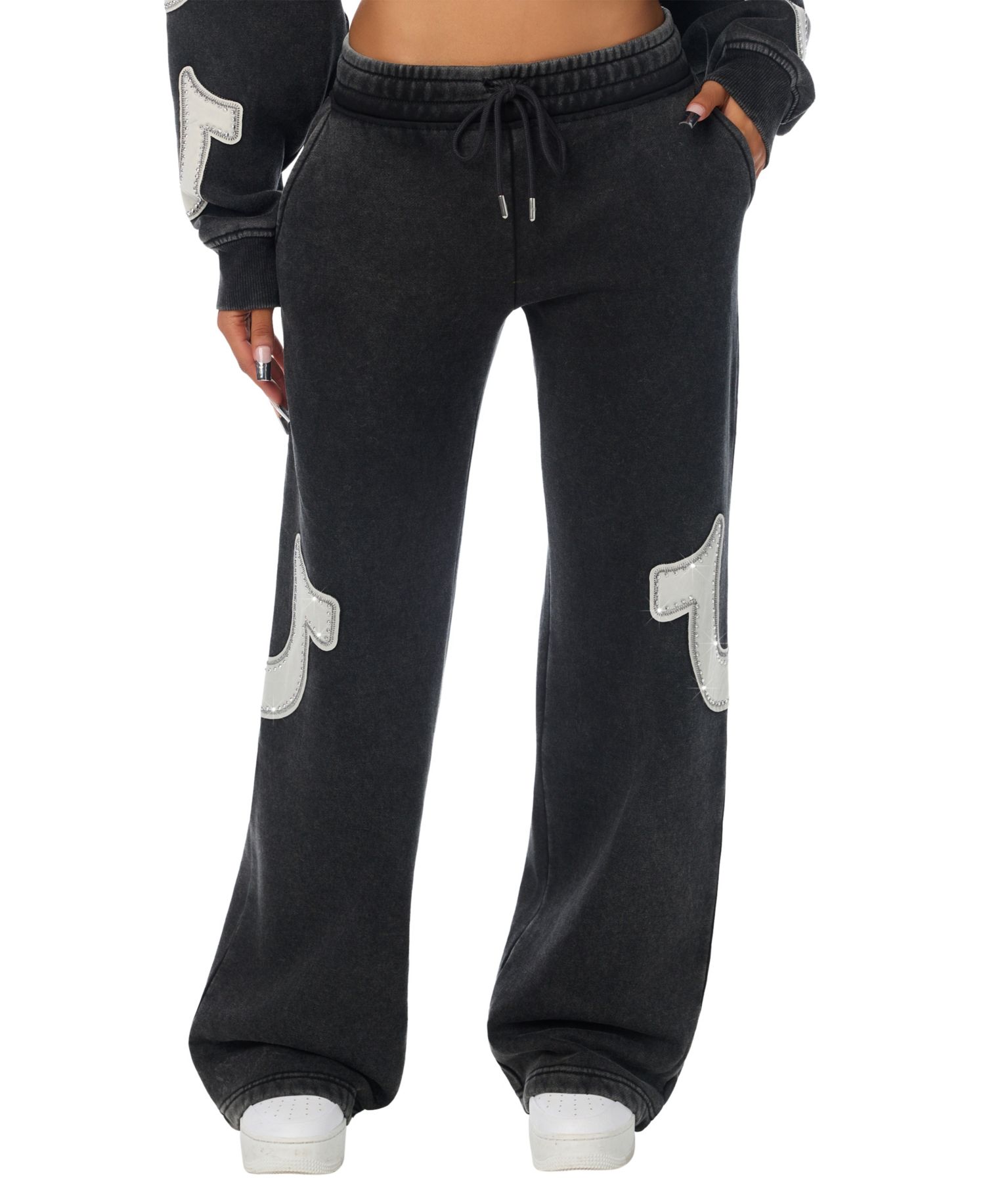 Women's Low-Rise Straight Leg Cotton-Blend Drawstring Sweatpants
