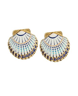 Women's Gold-Tone Scallop Shell Drop Earrings
