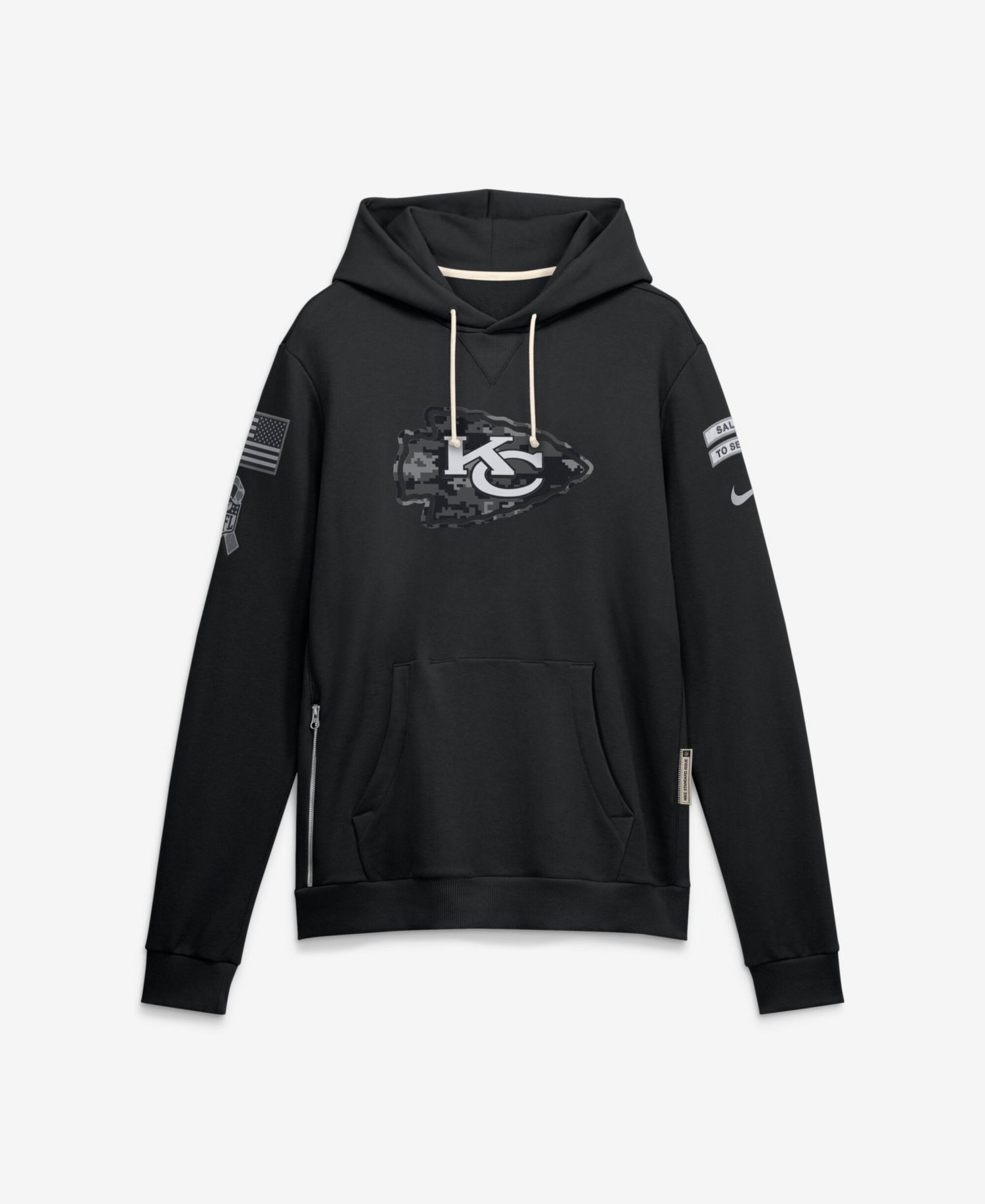 Men's Black Kansas City Chiefs 2026 Salute to Service Sideline Pullover Hoodie