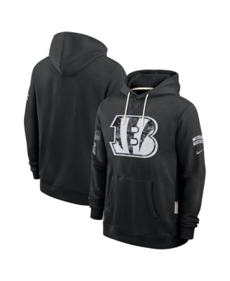 Men's Black Cincinnati Bengals 2026 Salute to Service Sideline Pullover Hoodie