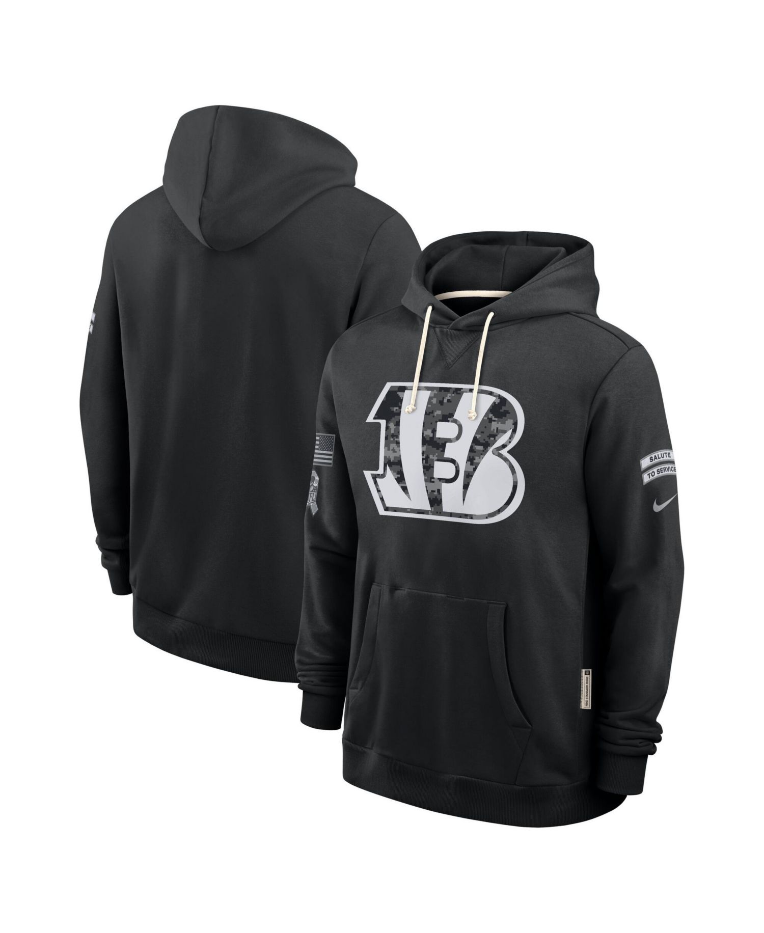 Men's Black Cincinnati Bengals 2026 Salute to Service Sideline Pullover Hoodie