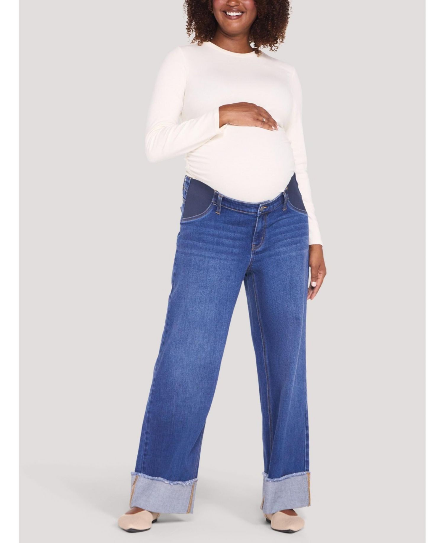 Maternity Under-the-Belly Wide-Leg Jeans