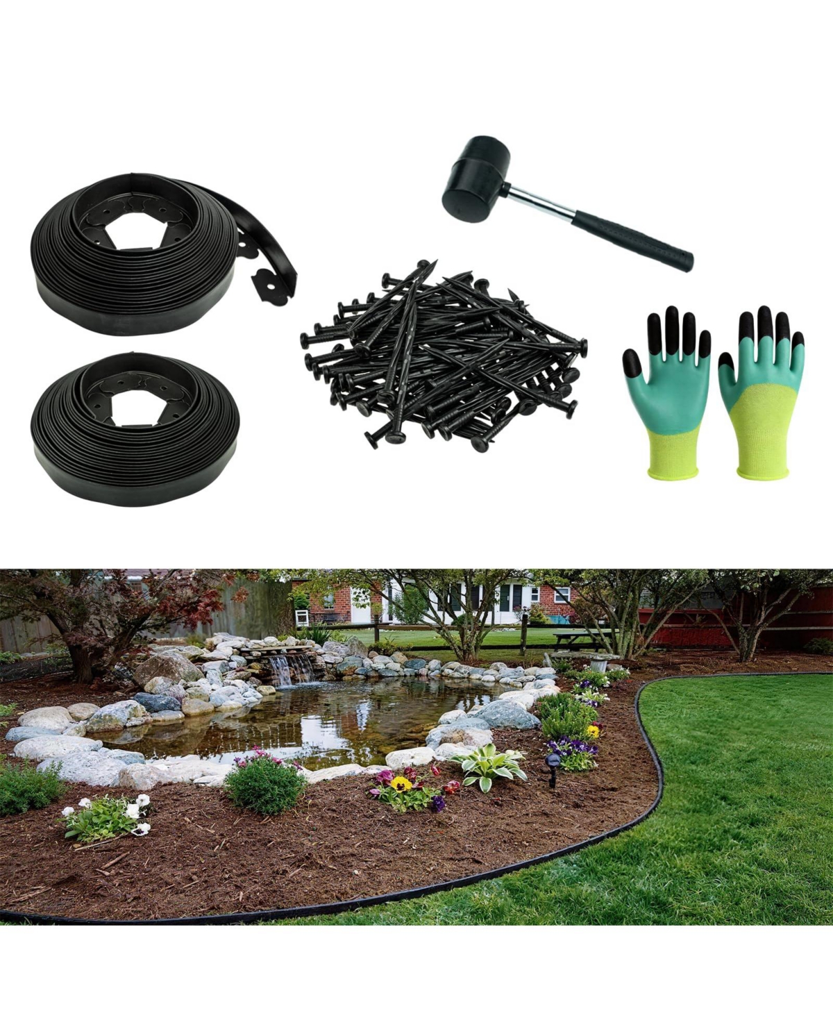 Xdovet 1.5in X 100ft No Dig Landscape Edging Garden Border Kit