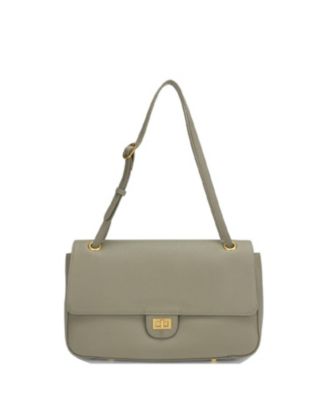 Haven Leather Flap Shoulder Bag, Classic Crossbody Satchel with Adjustable Strap and Zip Pockets